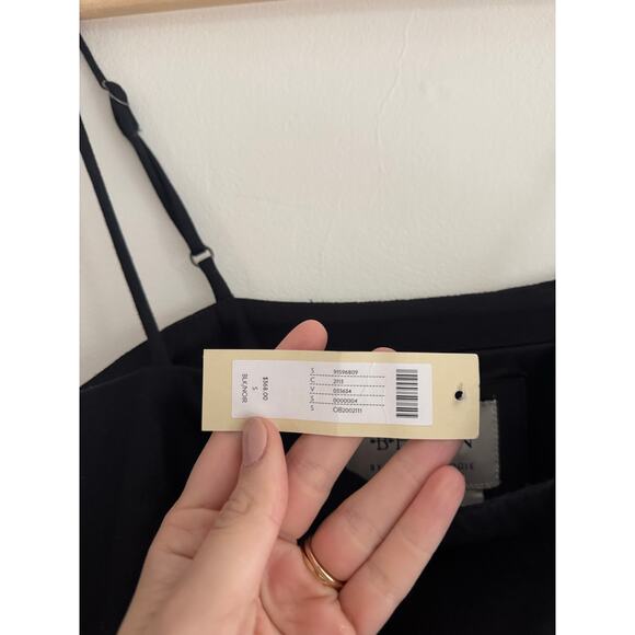 BHLDN Sleeveless Black 3D Floral Side Slit Column Midi Dress Size Small - Picture 7 of 8